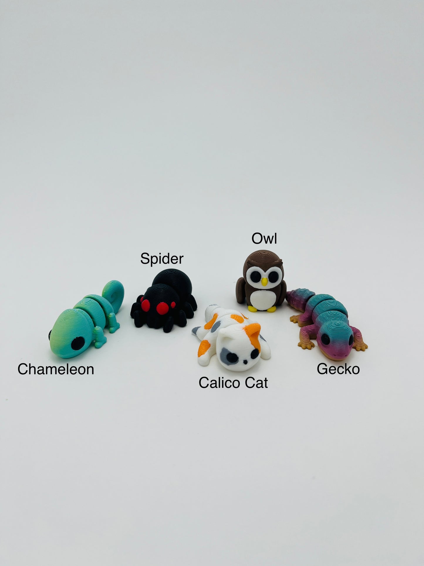 Keychain 3D Printed Articulated Mini Creatures - Fidget Animal - Baby Animals