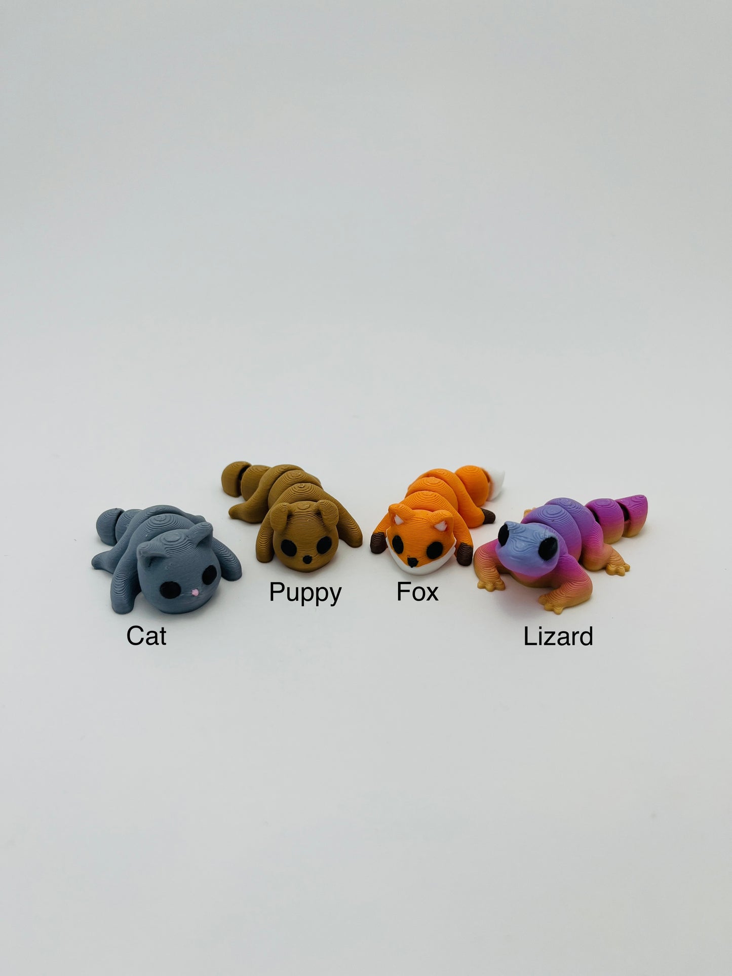 Keychain 3D Printed Articulated Mini Creatures - Fidget Animal - Baby Animals