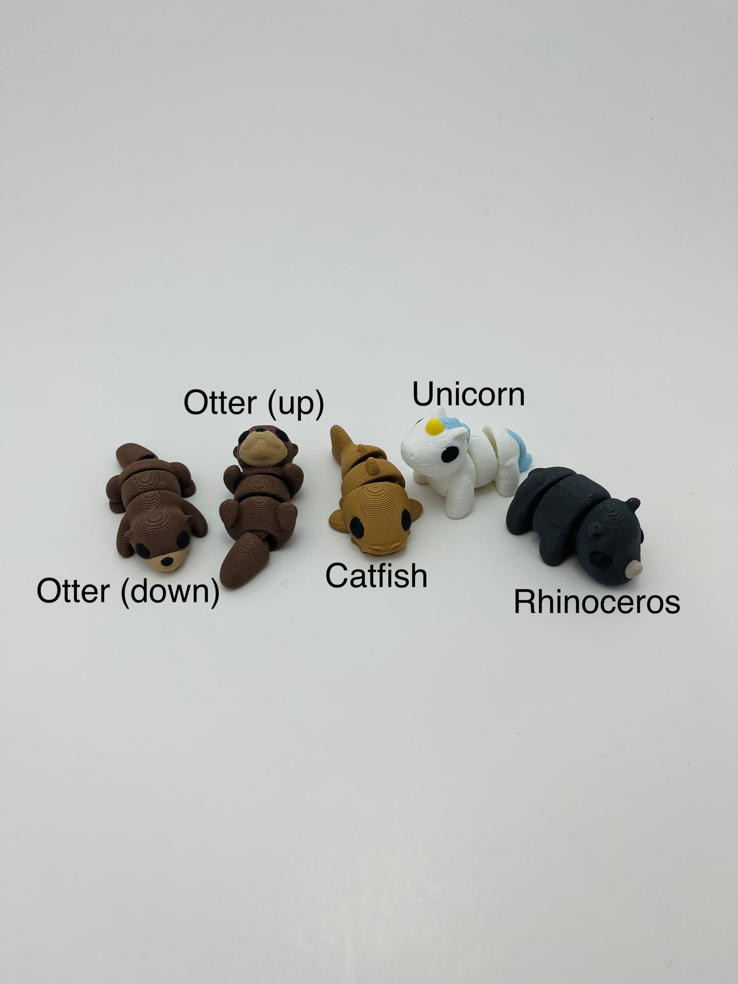 Keychain 3D Printed Articulated Mini Creatures - Fidget Animal - Baby Animals