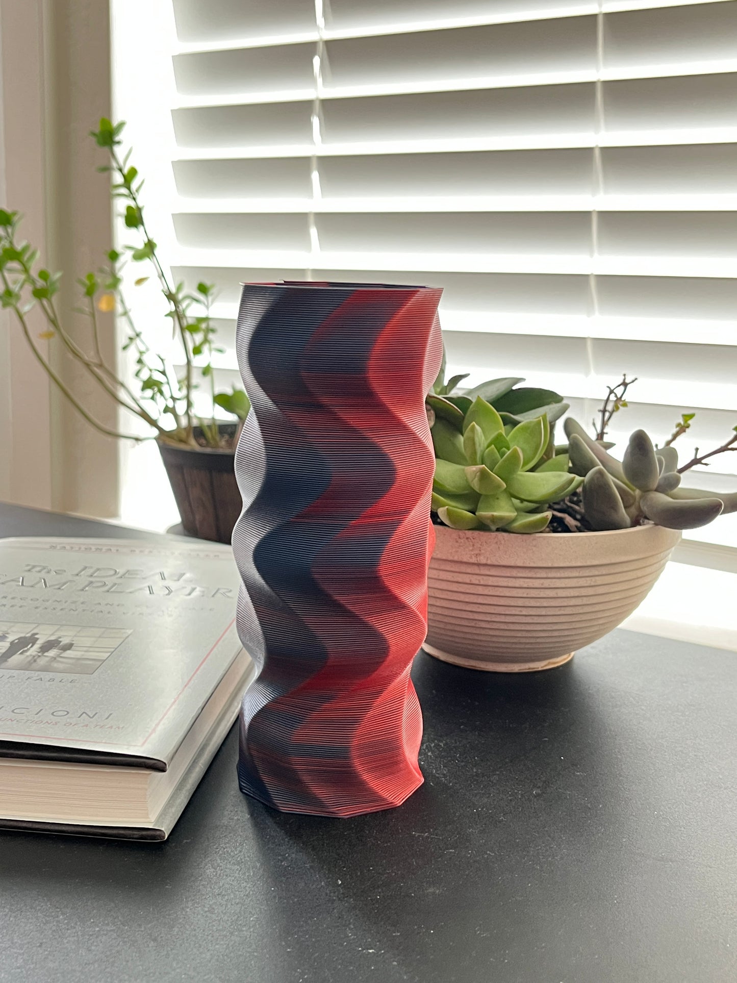 Unique and Elegant 3D Printed Reverse Twist Vase - Handcrafted Artwork for Home Decor